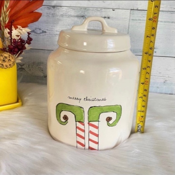 Rae Dunn MERRY CHRISTMAS Elf Feet Chubby Canister - Picture 6 of 6